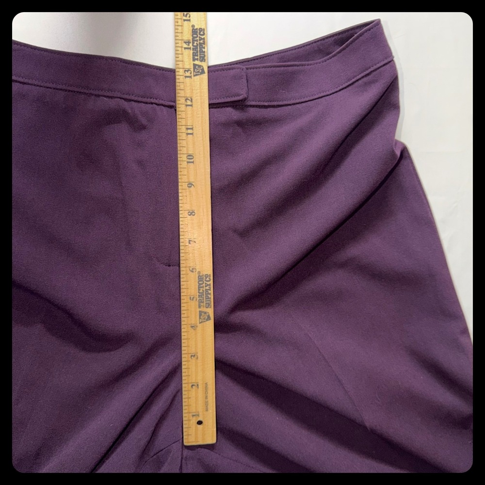 Signature by Larry Levine Dress Pants Women 14 Purple Wide Leg Trouser Professio - Picture 4 of 7